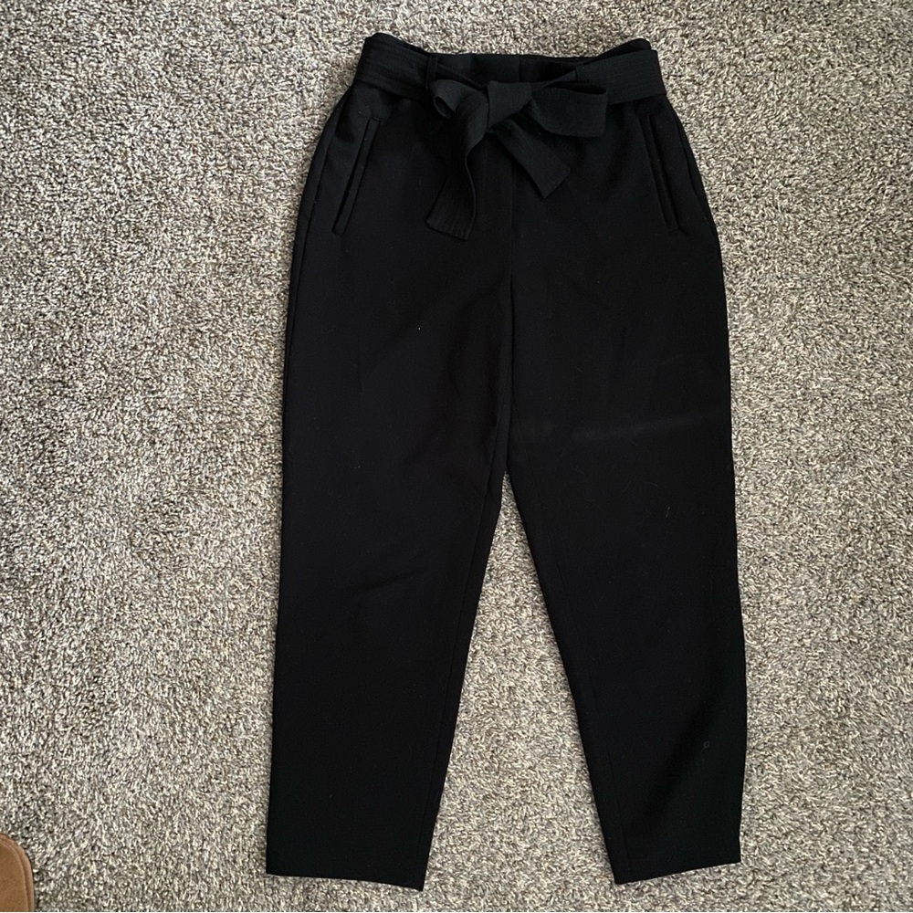 Rachel Zoe Black Tie Waist Cropped Pants